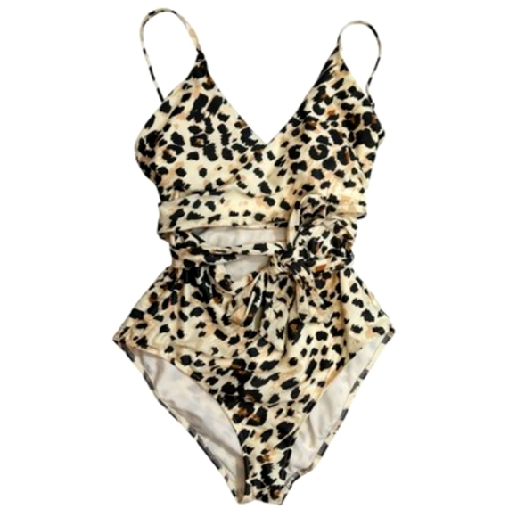 Aerie | Leopard Wrap One Piece Swimsuit | Size XS Long - Picture 6 of 15